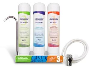 CT 3000 - COUNTER TOP FILTER PURE PRO - Σύστημα φιλτραρίσματος 3 σταδίων για πάνω στον πάγκο Ιδανικό φίλτρο για δίκτυα πόλεως, που τοποθετείται πάνω στον πάγκο της κουζίνας σας και προσφέρουν υψηλής ποιότητας φιλτραρισμένο νερό με την απλή σύνδεση του αντάπτορα στην βρύση.
